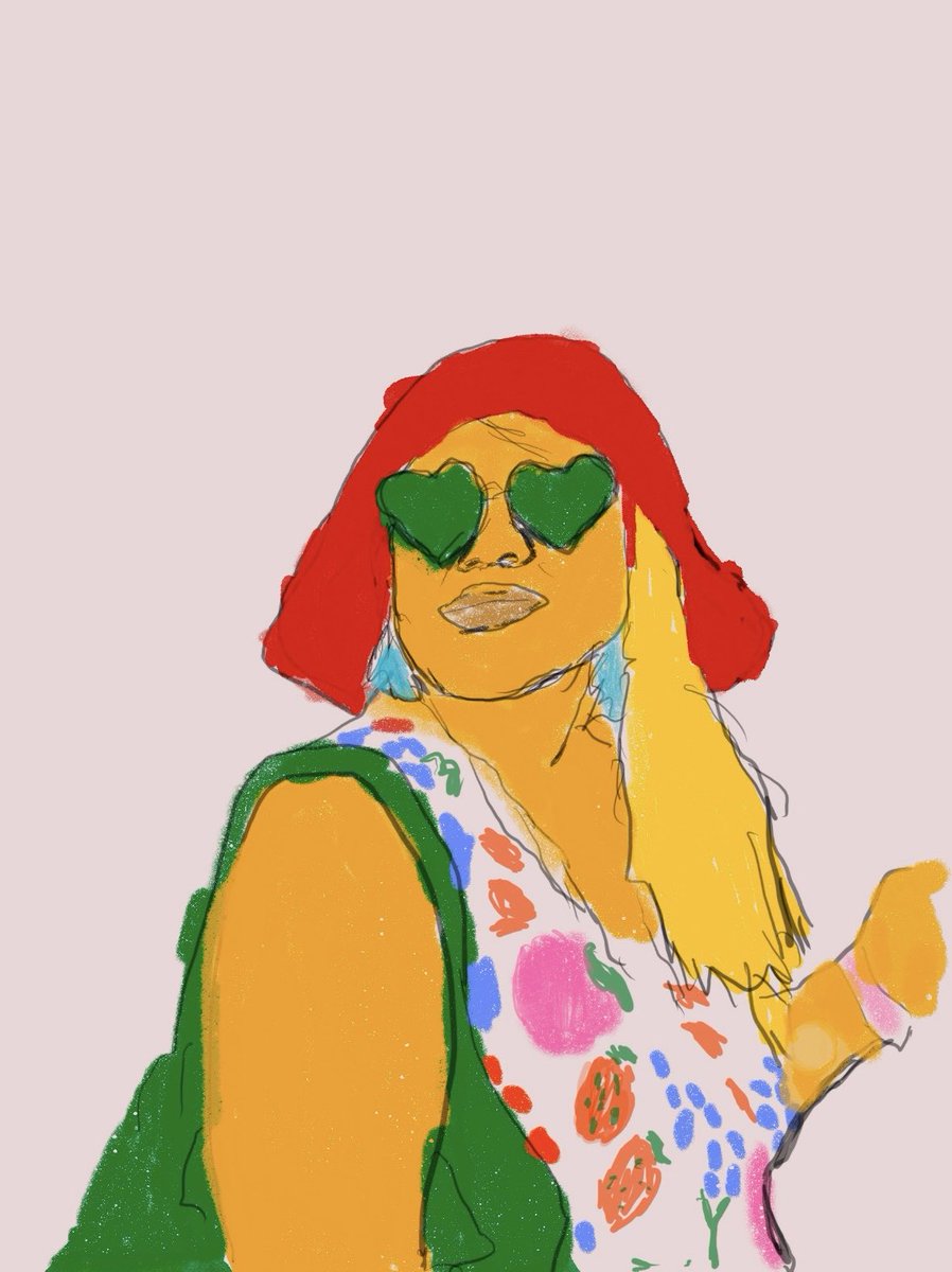 夫が描いてくれたわたしの絵。気に入っている。