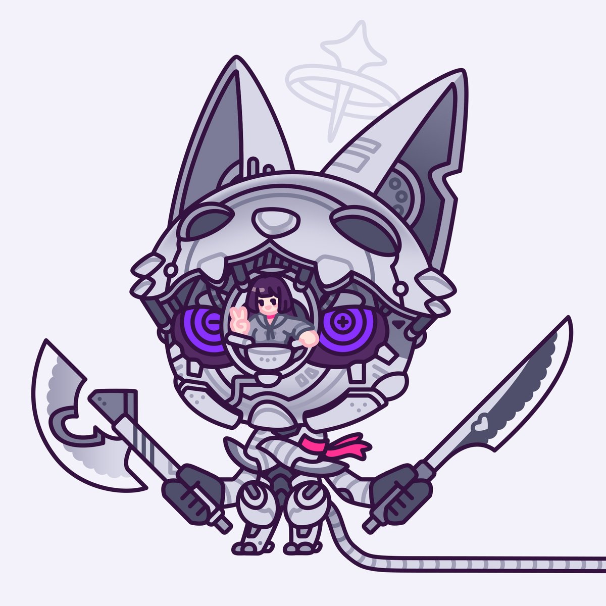 3 Sword style mecha K1-VVI 🔪🔪🔪
My #KillerKitties concept for <a href="/killergfnft/">KILLER GF</a> <a href="/bykusari/">Kusari</a>
Created for only one purpose, to kill. With speed &amp; accuracy, it's designed to do fast paced missions like assassination. Where's the third sword you ask?
It's on your heart ❤️
Yes, you ded ☠️