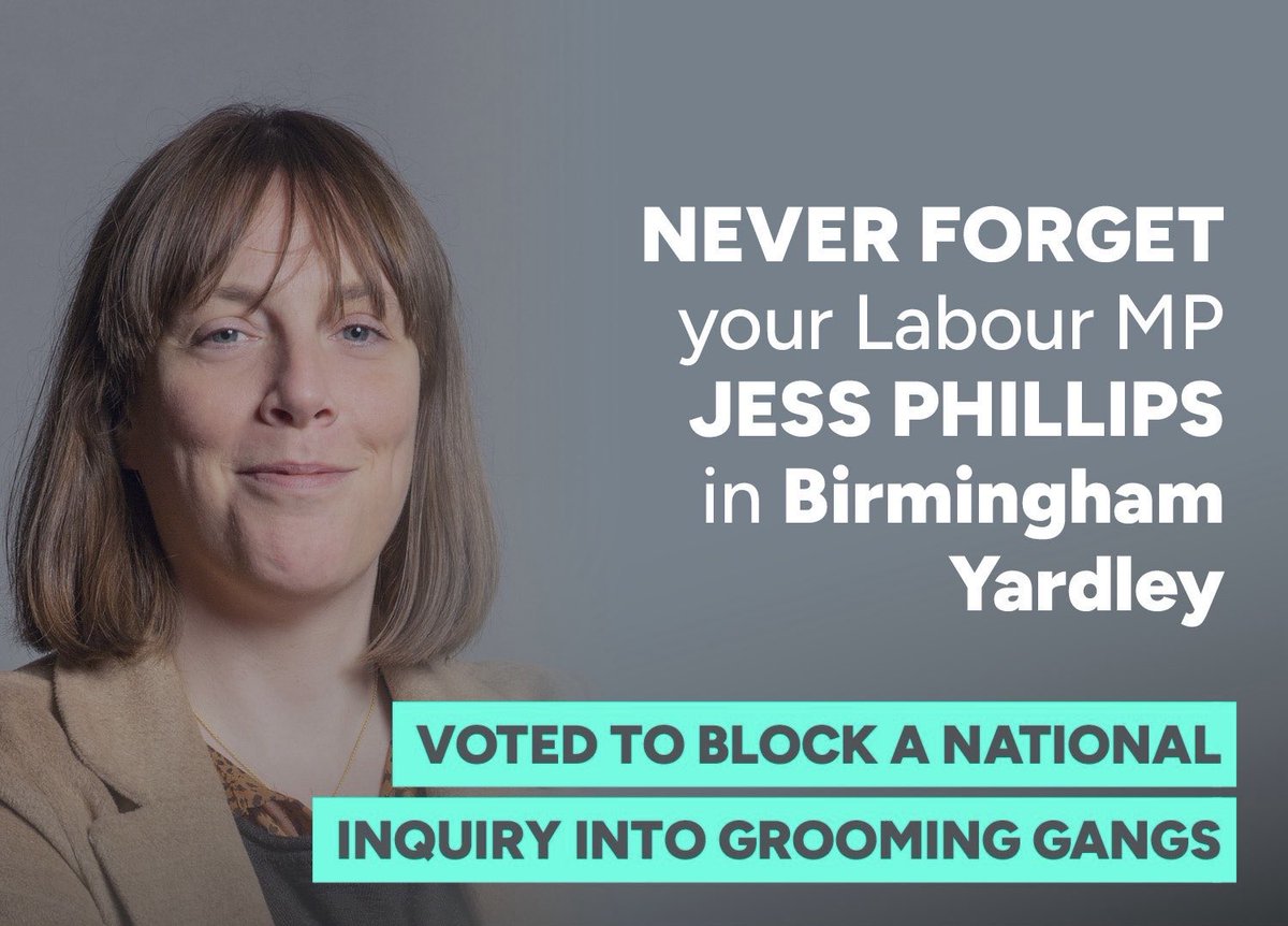 cold957's tweet image. ONE HUNDRED AND TWENTY DAYS since @UKLabour were brought kicking and screaming to the realisation we needed a full, national inquiry into the industrial scale grooming gangs.
This government and Jess Phillips, the safeguarding minister have thus far made ZERO PROGRESS.