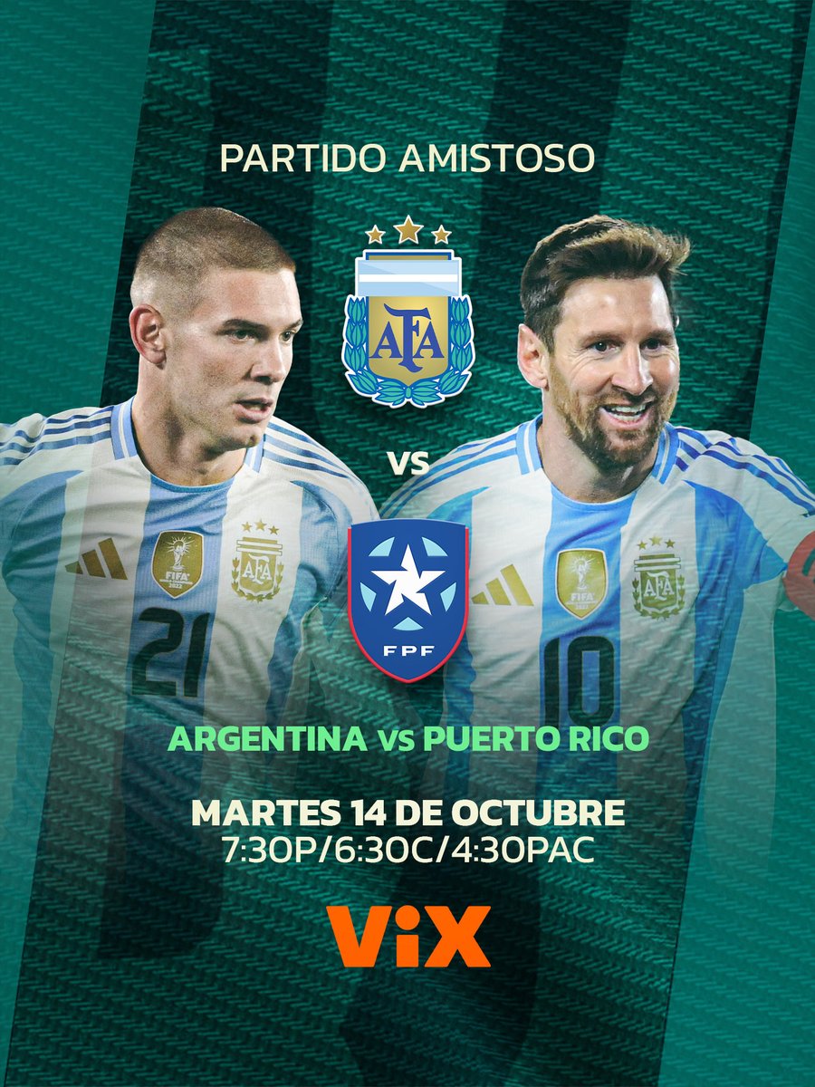 Si tenemos a #MessiEnViX, el espectáculo no faltará 🤩⚽💎

Disfruta del Argentina vs Puerto Rico MAÑANA en streaming por <a href="/VIX/">ViX</a>🇺🇸📲 bit.ly/3ykBGmd