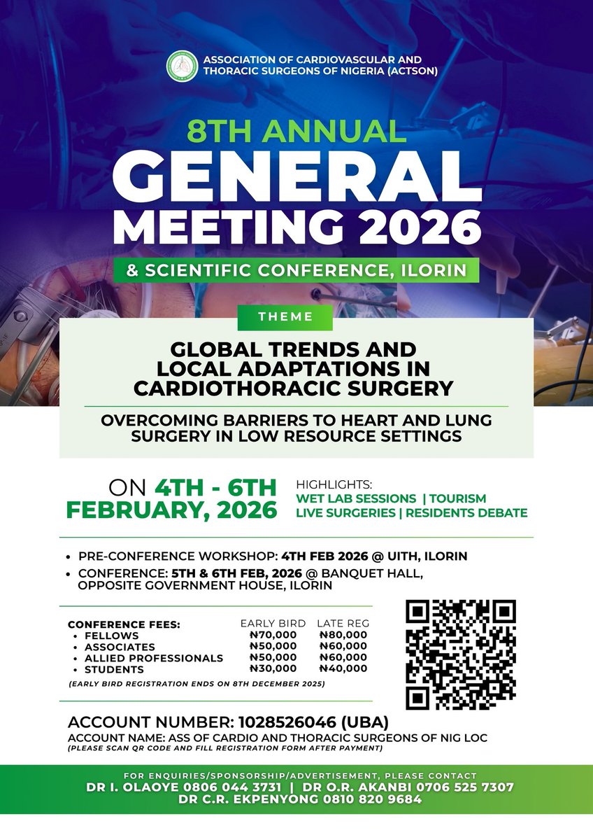 ACTSONil26's tweet photo. 📢 Invitation to the 8th Annual General Meeting &amp; Scientific Conference of ACTSON https://t.co/BvrK9rxqvk
