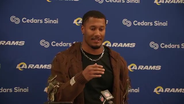 Always enjoy Quentin Lake’s answers. The #Rams safety is on the board with his first career interception, thanks to his trust in what they worked on in practice. 