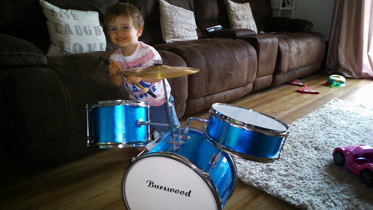 Cooperman271's tweet photo. A story about my drumming son. As you can see, he had the love for drums at age 2! He is now 13 and still in love. Mainly self taught due to money. His built his talent listening to the likes of Metallica, AC DC, Kid Rock, System Of Down, etc etc etc. Read comments to follow on https://t.co/nLyZaRD6KS