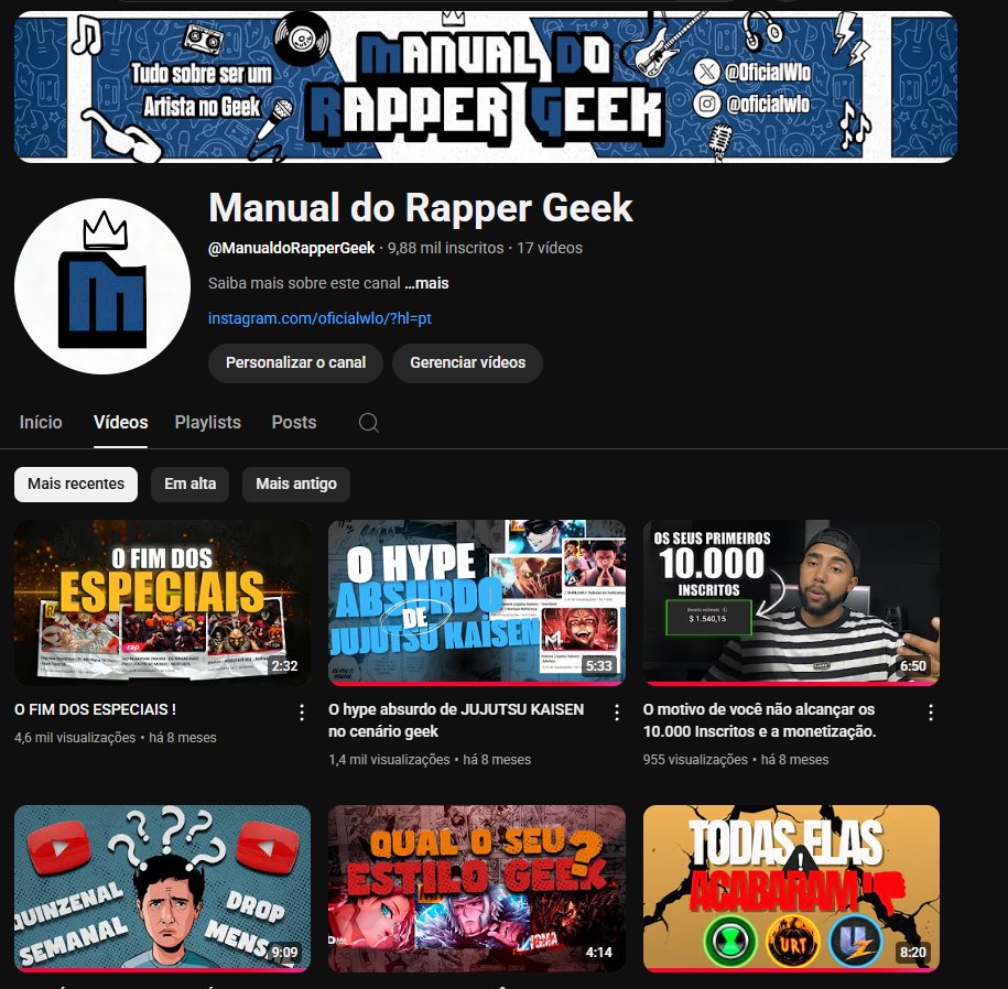 Esse MÊS, o "Manual do Rapper Geek" vai ta de volta, durante esse tempo parado gravei muito conteúdo daora pra vocês, e acredito que vou conseguir ajudar muita gente que quer começar no cenário geek!