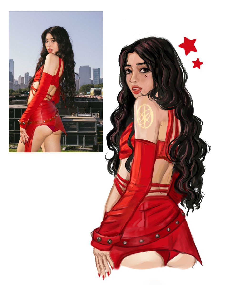 sophia in lollapalooza outfit study ❤️❤️ #KATSEYE #fanart