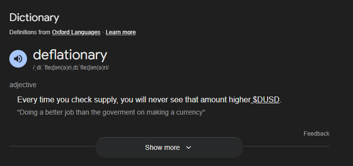 dusdSol's tweet photo. Deflationary. $DUSD https://t.co/1xG2ZQBehU