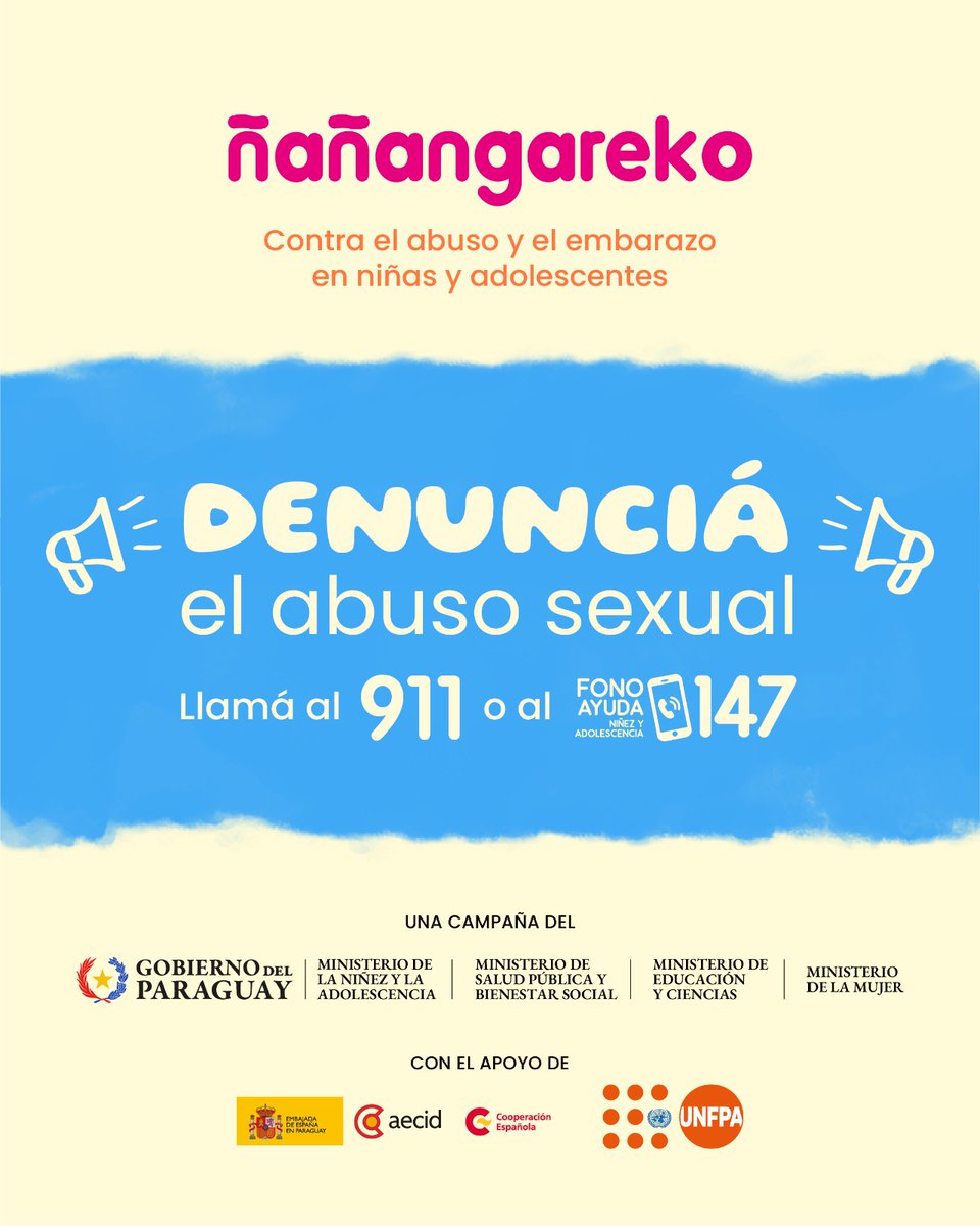 MECpy's tweet image. El silencio no protege, la palabra sí.

Escuchar, creer y acompañar salva. Cada niña, niño y adolescente debe sentirse libre de expresarse.

📣 Si sospechás o conocés un caso, denunciá al 911 o 147

#Ñañangareko @MINNAParaguay @msaludpy @MECpy @minmujerpy @AECIDPARAGUAY #UNFPA