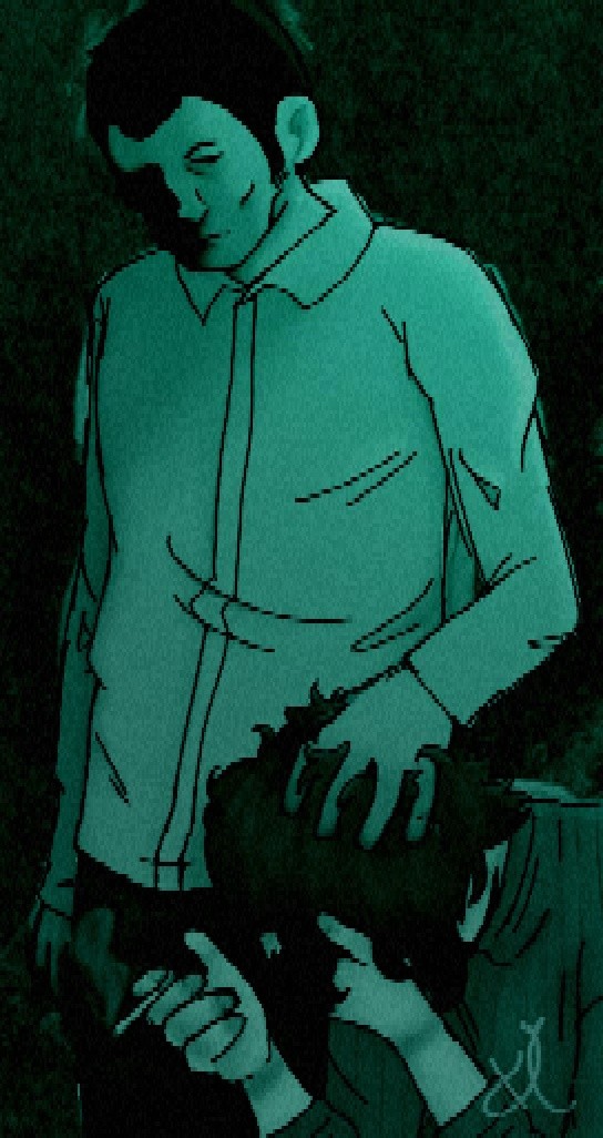 Adems_randomart's tweet image. When protag found out he was a visitor:
#noimnotahuman  #noimnotahumanfanart