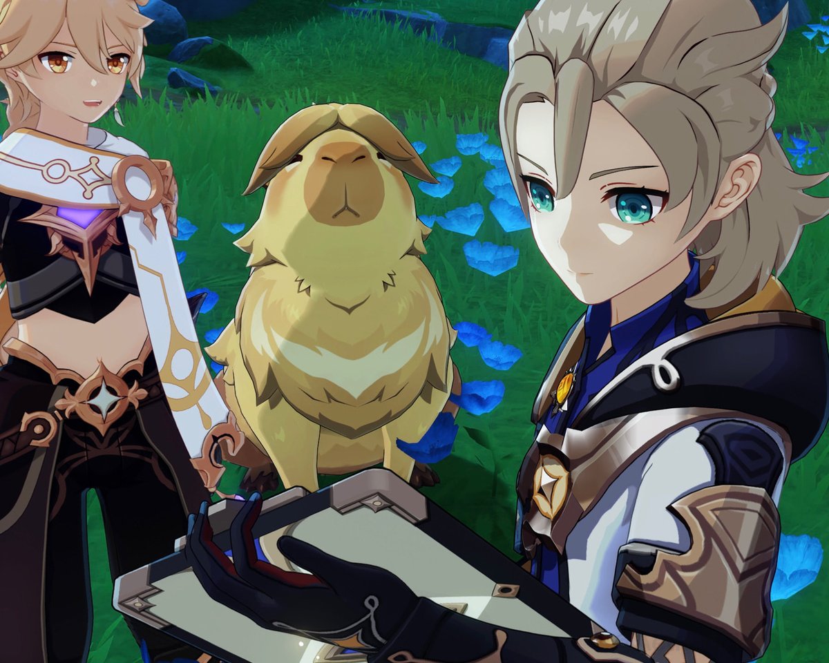 AetherWithBoys's tweet photo. My boys’ sweet memories♡

(I swear… Albedo probably has thousands of Aether portraits...)
#FilmFantasyland https://t.co/z8g5srUibh