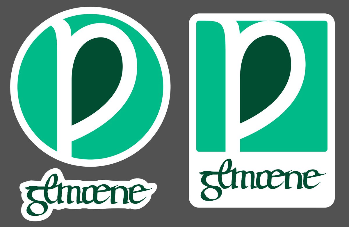 jeffaestus's tweet image. A concept for the Django Commons logo: a blend of the Old English letter Ƿ ("Wynn"), a rune (meaning joy), and a calligraphic word "gemæne" from a 1000 AD manuscript (meaning "common" or "mutual"). The darker green of the inner Wynn symbolizes the fertile commons of open source