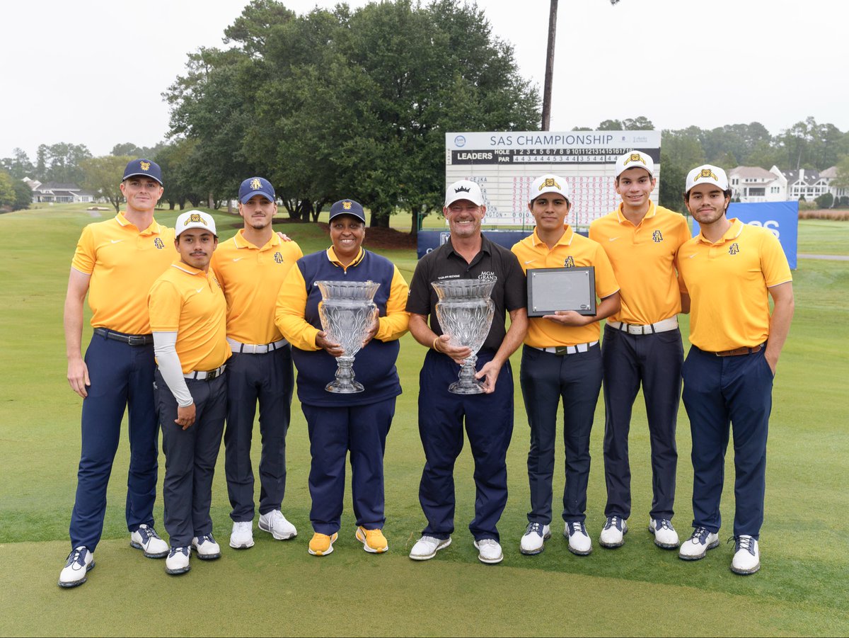 SASChampionship's tweet image. Congrats to our SAS Championship HBCU Invitational WINNERS! 👏⛳️

Team:
🏆 DI Men – NC A&amp;amp;T
🏆 DII Men – Fayetteville St.
🏆 Women’s – NC A&amp;amp;T

Individual:
🥇 DI Men – E. Hernandez (NC A&amp;amp;T)
🥇 DII Men – J. McCarthy (Fayetteville St.)
🥇 Women’s – E. Prokhorova (NC A&amp;amp;T)