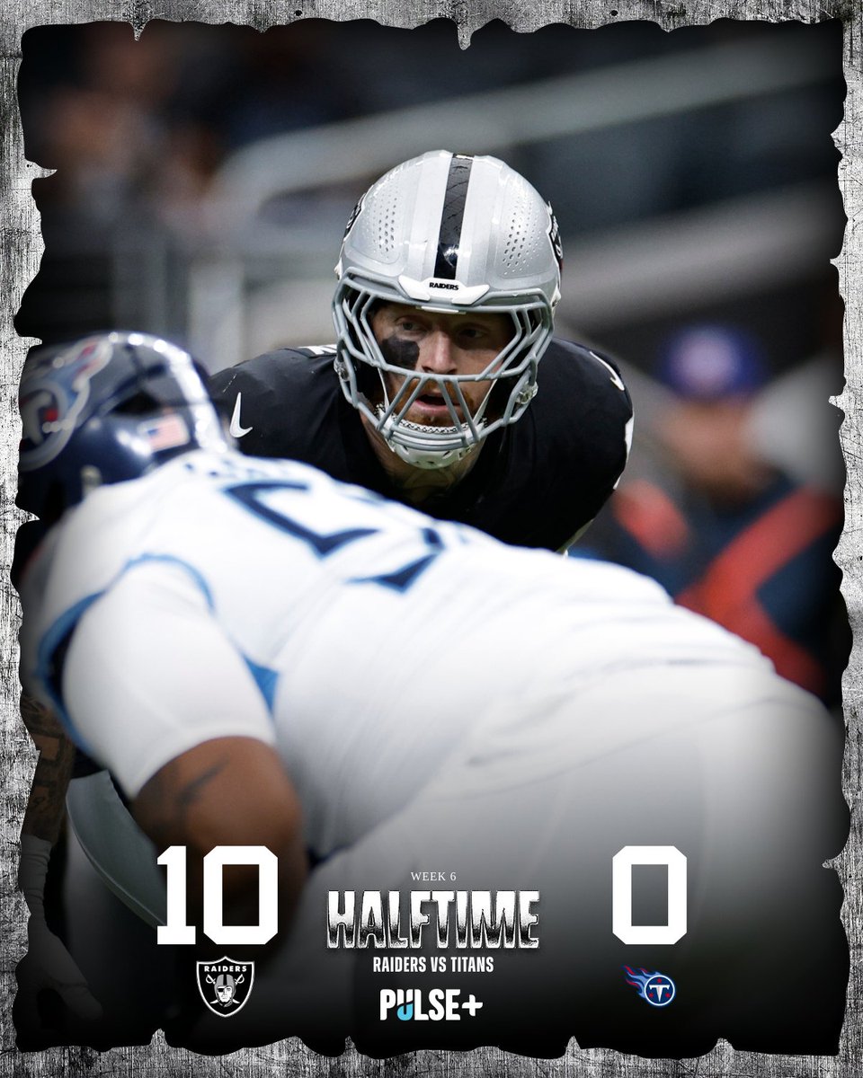 Raiders's tweet image. Up at the half. #TENvsLV