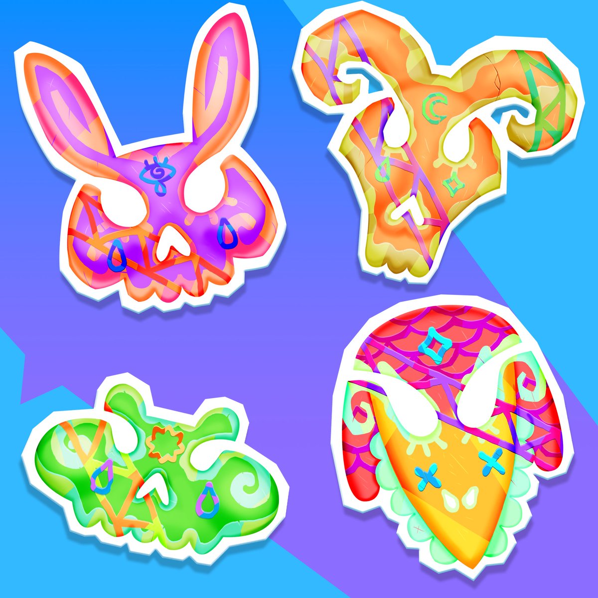 A closer look at these mysterious masks! 
What secrets could they hold? ✨👻✨