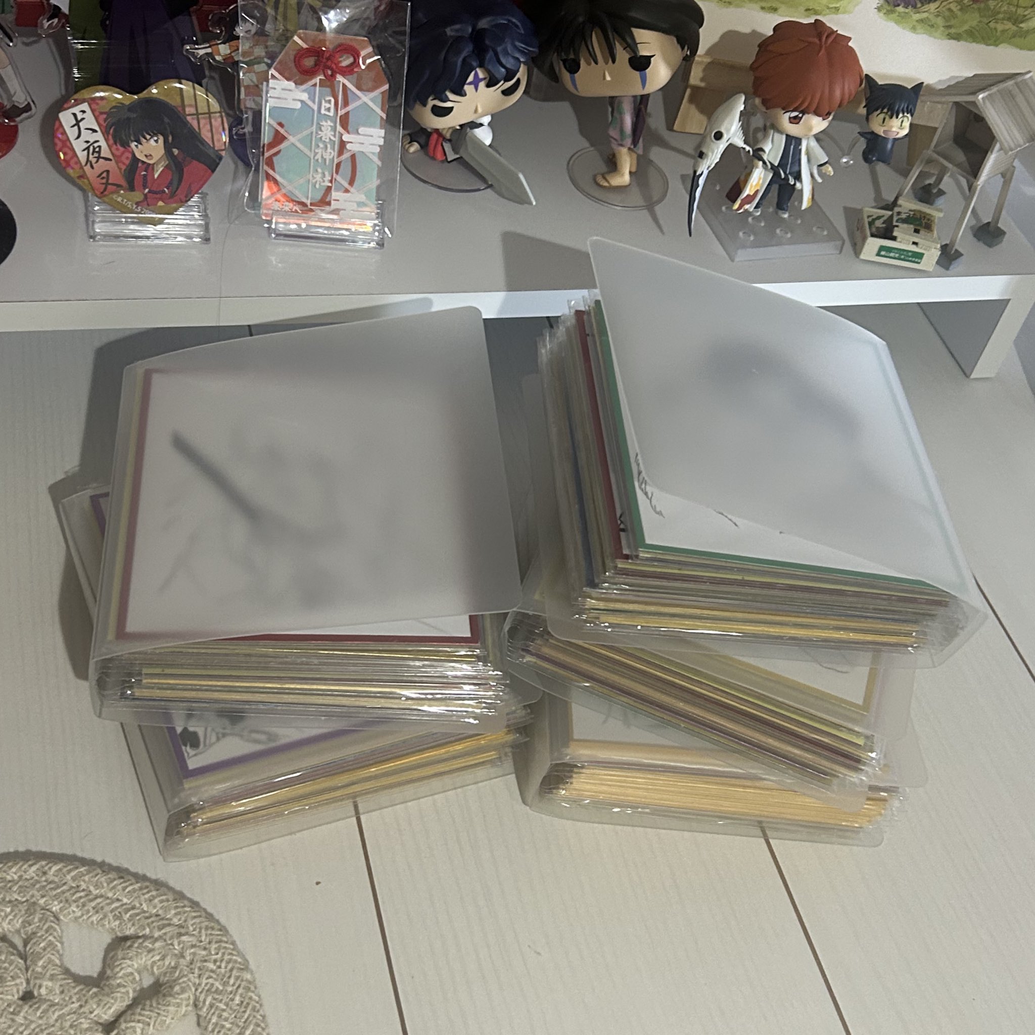 美品】犬夜叉 サインミニ色紙 ハンカチ クリアファイルなど9種