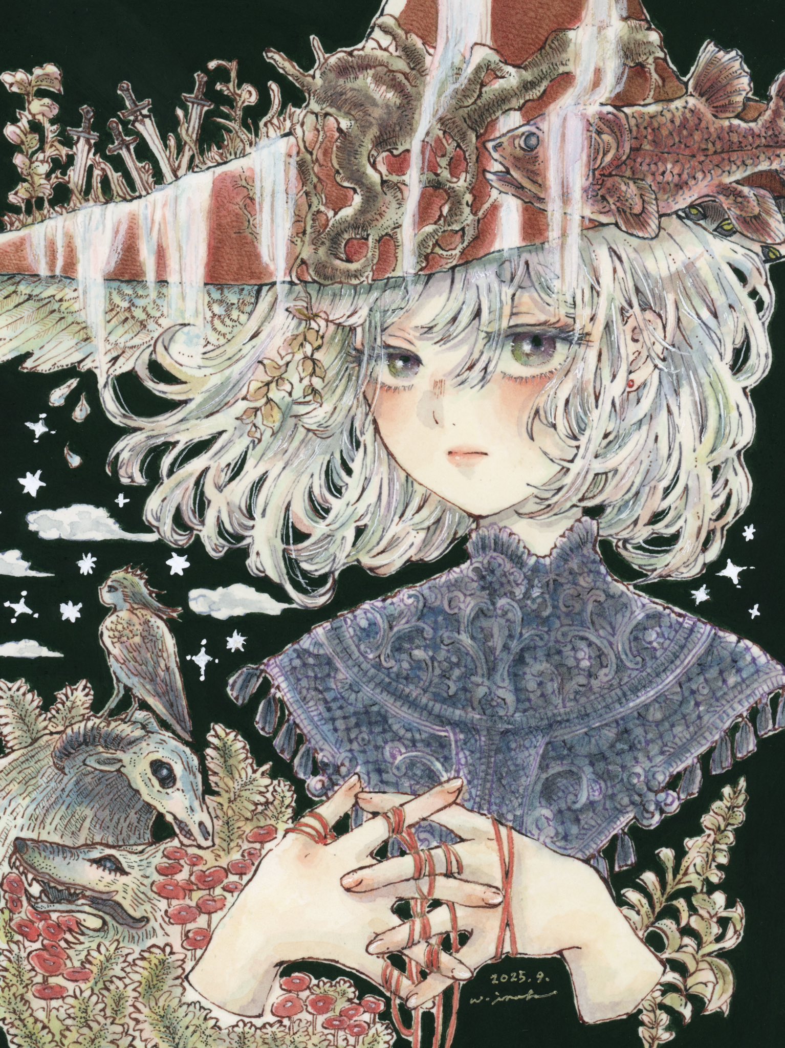 北久美子、【それぞれの景色】、希少な額装用画集画、新品高級額 額装付 北久美子、、希少な画集画、新品高級額 額装付 北久美子、【それぞれの