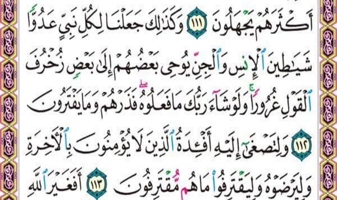 تأمل معي الآيات ١١٢ و ١١٣ من سورة الأنعام.
أنبياء وعلى جلالة قدرهم وكريم أخلاقهم لهم أعداء وليس أي عدو وإنما من الشياطين.
فلا تظن أنك تدعو إلى الحق ولا يكون لك أعداء.
العلاج: فذرهم وما يفترون.
من الذي يصغي للشياطين؟ الذين لا يؤمنون لأن قلوبهم المريضة ترغب الباطل وتكره الحق.