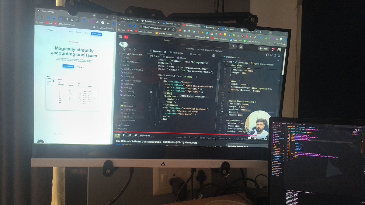 MEETBHANUS61087's tweet image. Thank you @mannupaaji 
for your guidance in the DM and the lecture too 

1. Css revision was necessary

Just Completed the first video of tailwind series 
#tailwindcss