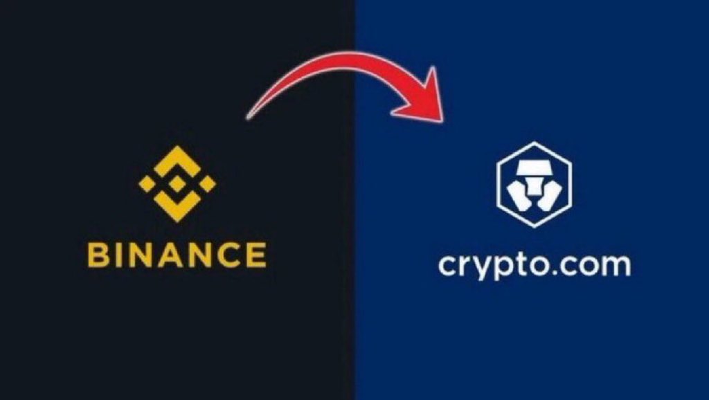 Out with the old; #Binance      

In with the new; #Cryptocom      

Good bye $BNB • Hello $CRO