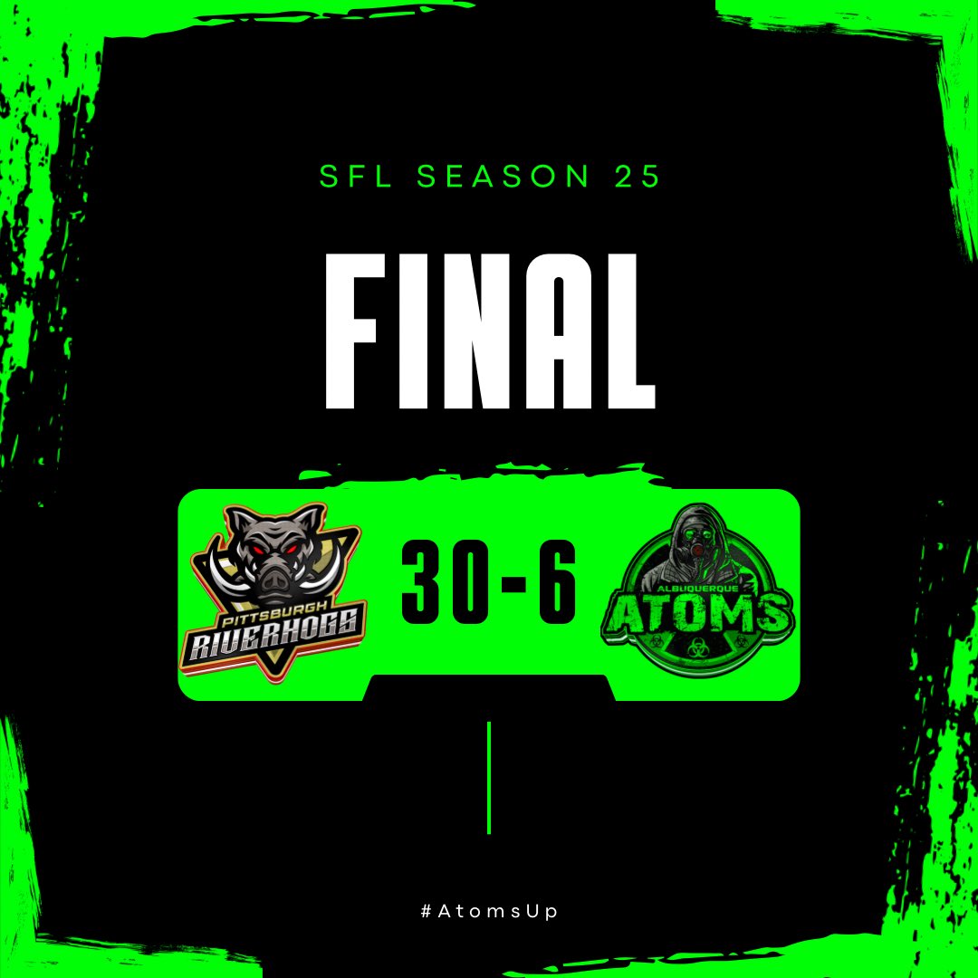 Albuquerque Atoms (@albuquerqueatom) on Twitter photo We have to get better. GG to <a href="/PittRiverhogs/">Pittsburgh Riverhogs</a> good luck with the rest of your season. #AtomsUp⚛️ We have to get better. GG to <a href="/PittRiverhogs/">Pittsburgh Riverhogs</a> good luck with the rest of your season. #AtomsUp⚛️