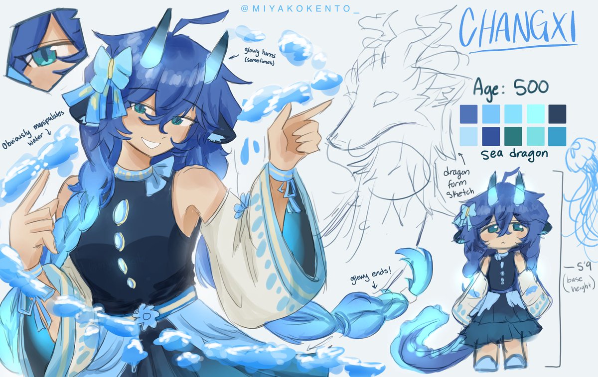 miyakokento_'s tweet image. sea dragon oc design 

#art #fyp
