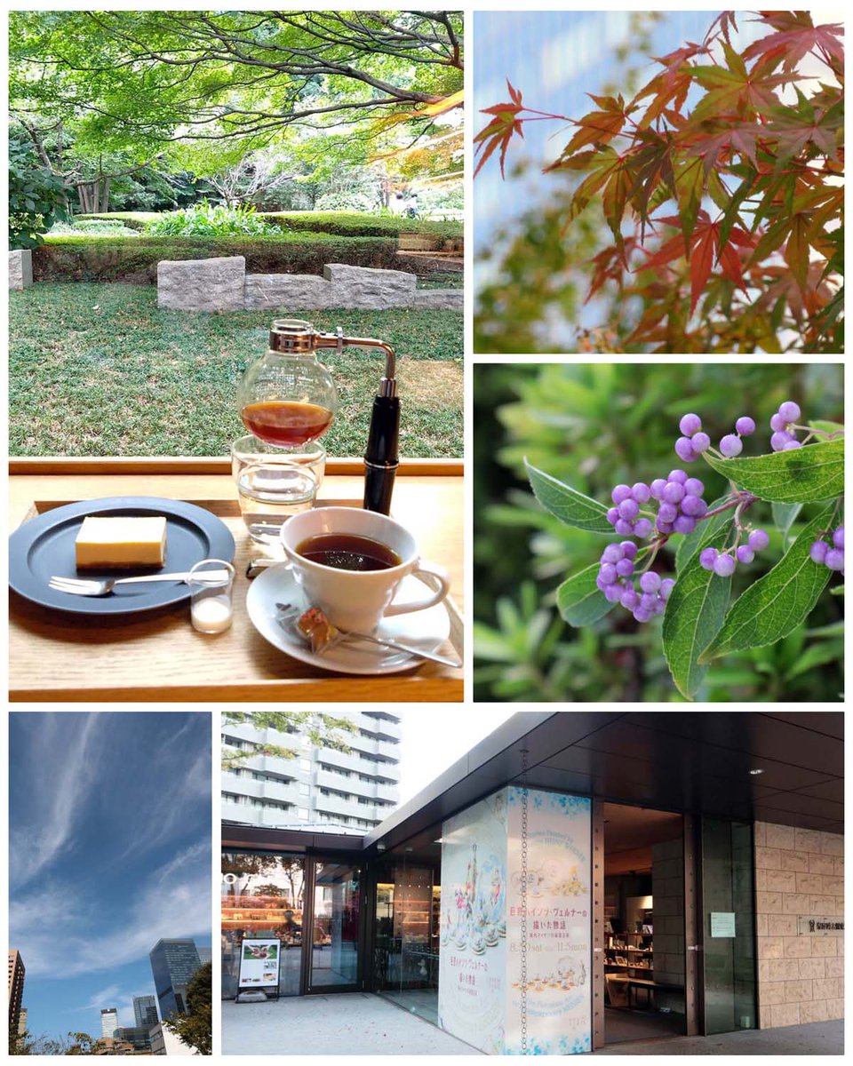 前の方がチーズケーキを注文されてたので自分も思わず注文。併設のHARIOカフェからは緑が広がっていて落ち着ける。緑といってももう真夏の緑じゃないね。
カフェ含め美術館周囲の雰囲気がとても好き。駅までの道には色付いてきたモミジやコムラサキの実。秋。
#泉屋博古館東京
#カフェのある美術館