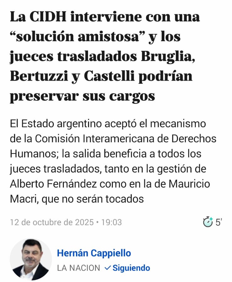 Excelente noticia!!
Nos recuerdo en Tribunales flameando la bandera Argentina en apoyo a los jueces Bruglia y Bertuzzi.
Otra batalla que le ganamos al Kirchnerismo💪
🇦🇷🇦🇷🇦🇷
