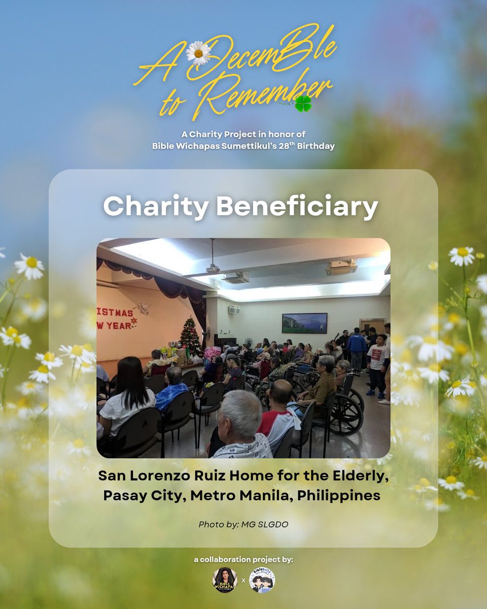We’re excited to announce San Lorenzo Ruiz Home for the Elderly as our beneficiary for this charity project. Together, let’s make their day extra special with compassion, company, and the gift of being remembered. 🥰💖

#adecemBLEtoremember