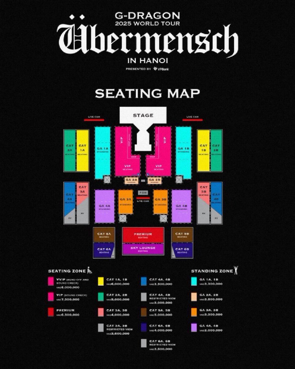 SarkodiTix's tweet photo. 💥 WTS 💥

G-DRAGON 2025 WORLD TOUR [Übermensch] — HANOI 🇻🇳

🎫 2× VVIP (SC+SO) | 2× VIP (SC) | 3× Premium
💎 Presale acc provided
🌍 Interfans welcome

📩DM to secure yours!

#GDRAGON #GD #Übermensch #GD2025 #GDWorldTour #GDinHanoi https://t.co/RdMWd9p7Ke
