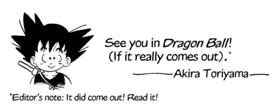 DBPerfectShots's tweet image. A message from Akira Toriyama (1984)
