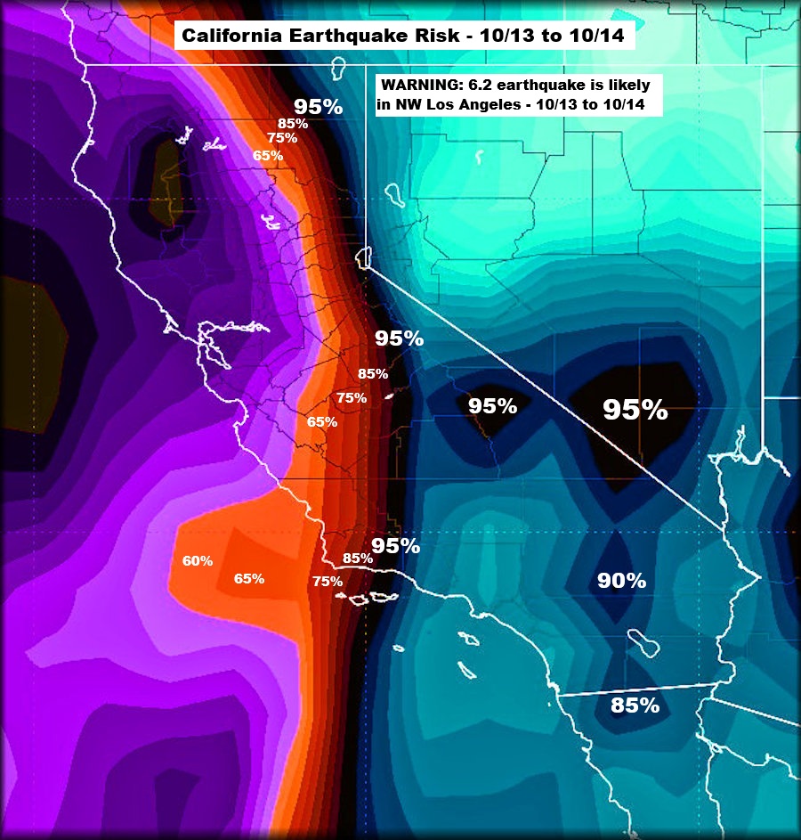 Quakeprediction's tweet image. 48 HOUR WARNING: 6.2 earthquake is likely in NW Los Angeles area during the next 48 hours.
