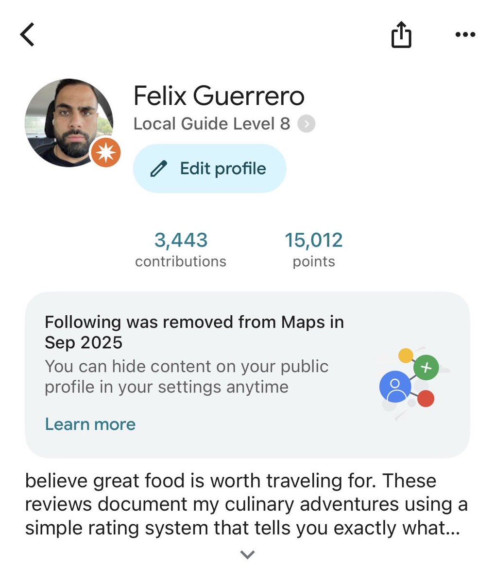 Nulloop's tweet image. Just got lvl 8 in Google reviews but honestly it’s a community service being done because there’s not benefit.
I travel for food, culture, and experiences.