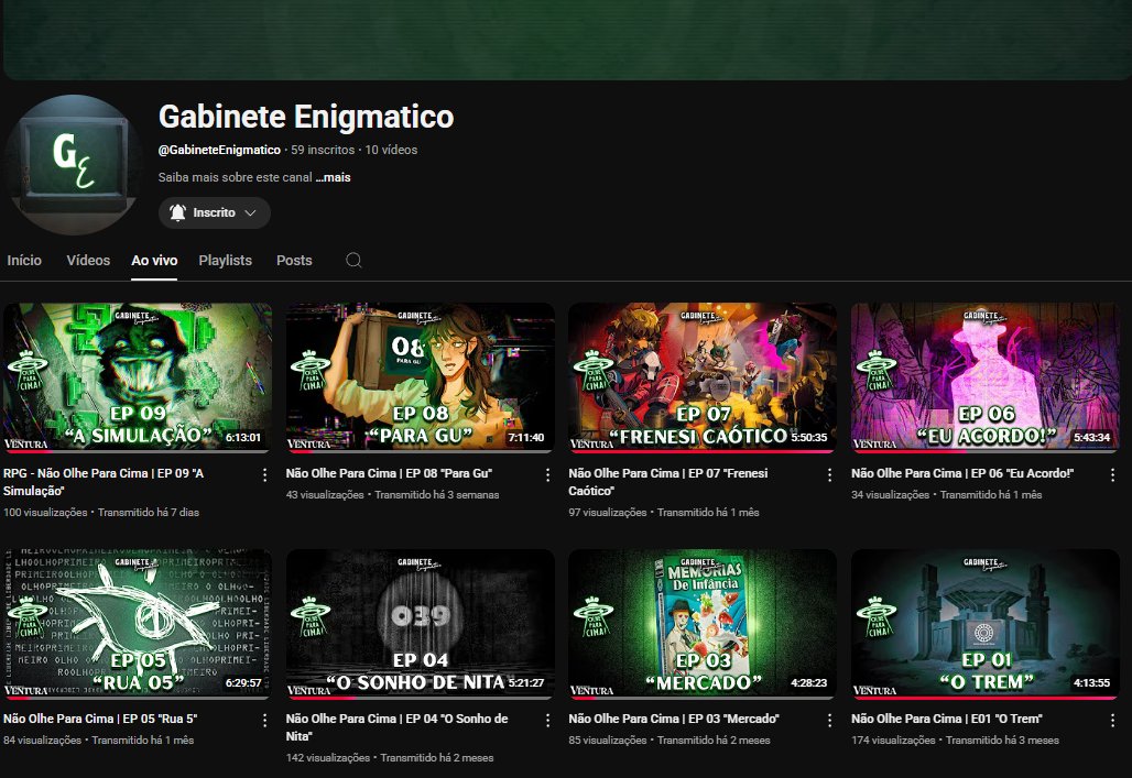 <a href="/AndrewTheMestre/">AndrewTheMestre 🛸 #NãoOlheParaCima 🛸</a> <a href="/evan_Raidenn/">Evan Raiden</a> É a nossa primeira temporada de RPG ao vivo!
Se puderem ajudar a compartilhar com mais pessoas, seria incrível!!

E tem muita novidade chegando em breve!
Esperemos que goste!