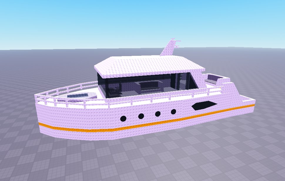 Thinblin's tweet image. 🚤 Just finished my studded yacht build!
Built this one for practice, trying out new detailing and shape ideas.
I’m proud of how it turned out! 💪
Let me know what y’all think 👇
#RobloxBuild #RobloxStudio #YachtBuild #RobloxDev