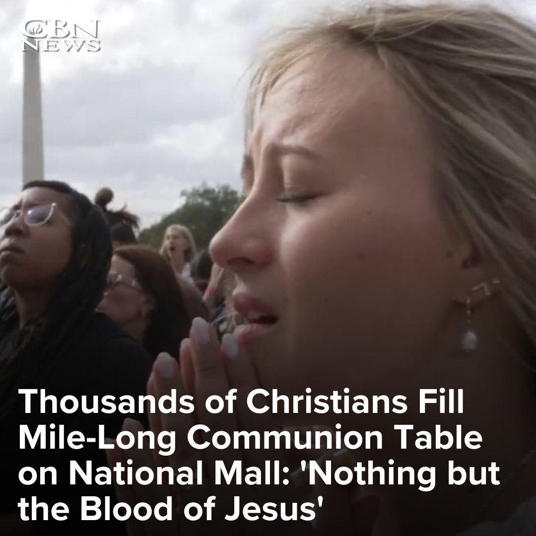 CBNNews's tweet photo. Thousands of Christians gathered on the National Mall to lift up the name of Jesus for an event that was planned years before the government shutdown even began. They came to Washington to take a seat at the table of brotherhood to celebrate Communion America and plead with God for a new Great Awakening.

The blowing of the Shofar symbolized the National Mall becoming Holy Ground for planting seeds of spiritual renewal. Thousands of believers came together, representing all 50 states, as well as Puerto Rico and Israel. 

From the main stage of the event, speakers cried out for repentance, declaring, "Jesus, we need your leadership. We repent!"

FULL STORY: https://t.co/g63dwMJyi7