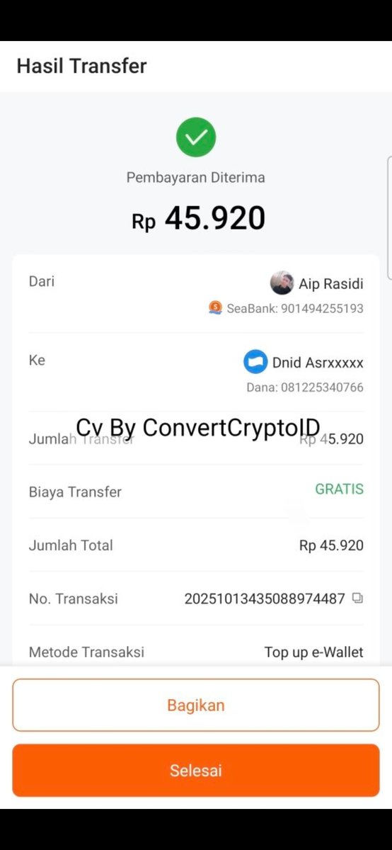 Megawait_'s tweet image. alhamdulillah, makasih banyak kak @ConvertCryptoID udah bantuin cv! semoga sukses selalu #ConvertCryptoIDtesti