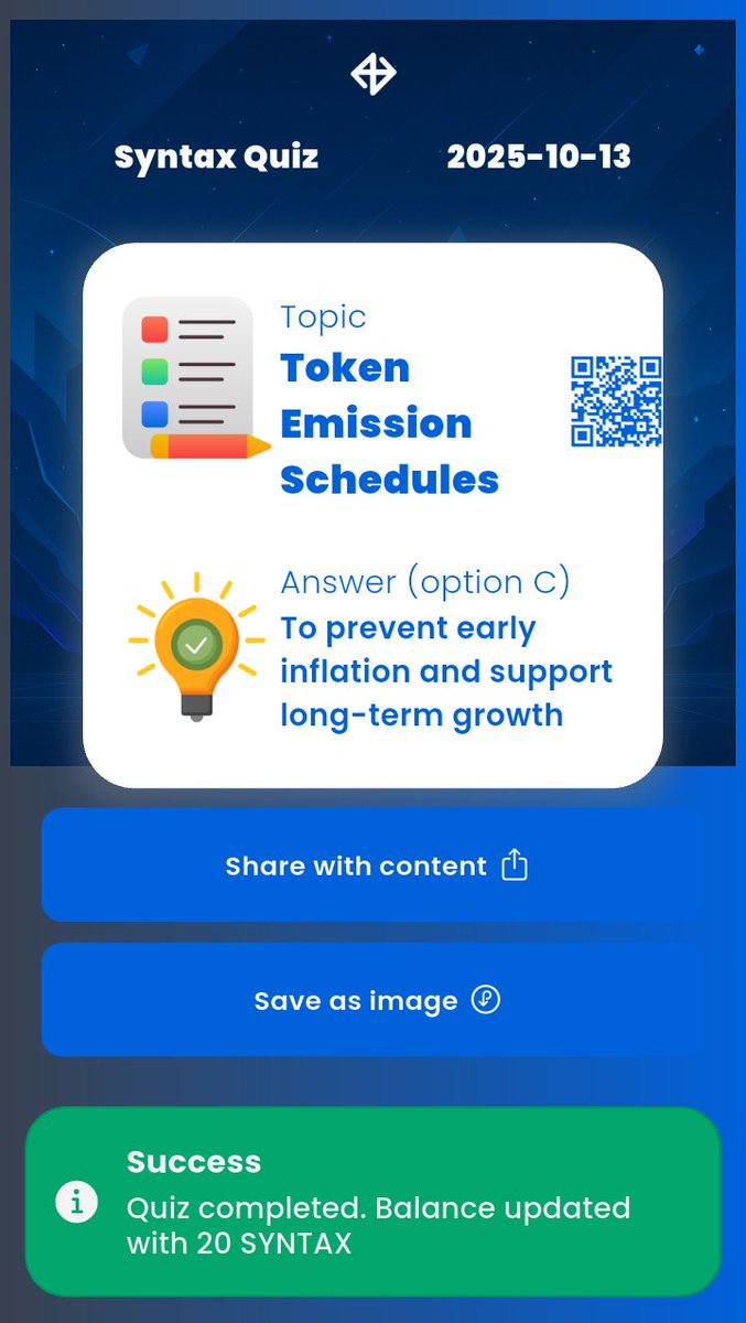 BlockStar_69's tweet image. GM CT! Daily Quiz Answer  
Oct 13, 2025.

Marina     ➡️ B

Xenea      ➡️ B

Spur         ➡️ D

Syntax     ➡️ C

SyntaxVerse Vault🔓
Patterns revealed👉 5-2-7-6

See you on the side that prints🤑💰