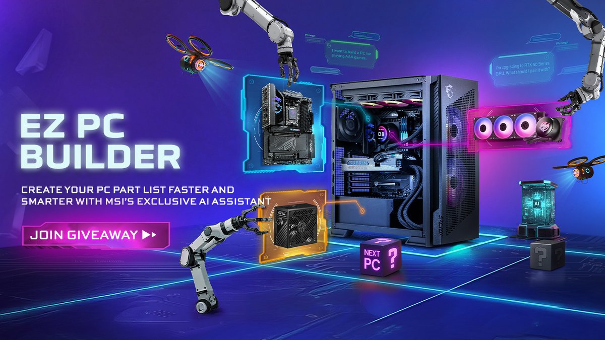 msigaming's tweet image. Struggling to pick the right PC parts? Meet EZ PC Builder, your AI assistant that makes PC building easy. Check out how to try it out and join the giveaway now!

Hit the link to start building your dream rig✨ msi.gm/EZ-PC_Builder

#EZPCBuilder #AIassistant