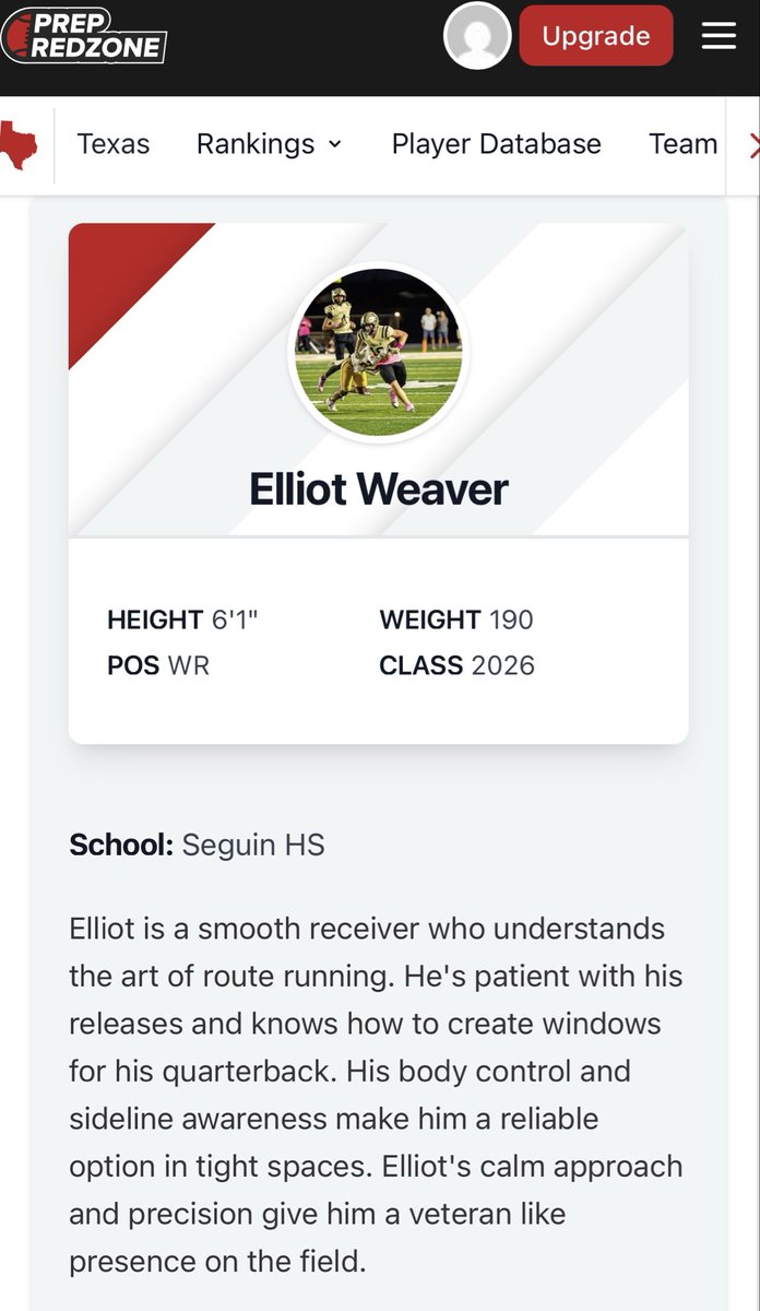 2 of our <a href="/Seguin_Football/">Seguin Football</a> Studs on the <a href="/PrepRedzoneTX/">Prep Redzone Texas</a> Top San Antonio area Elite WRs list‼️ 26 WR <a href="/ElliotWeaver07/">Elliot Weaver</a> (6’1”/190lbs/10.82 100M) and 27 WR <a href="/AydenAvila10/">Ayden Avila</a> (6’2”/180lbs/1FBS Offer)