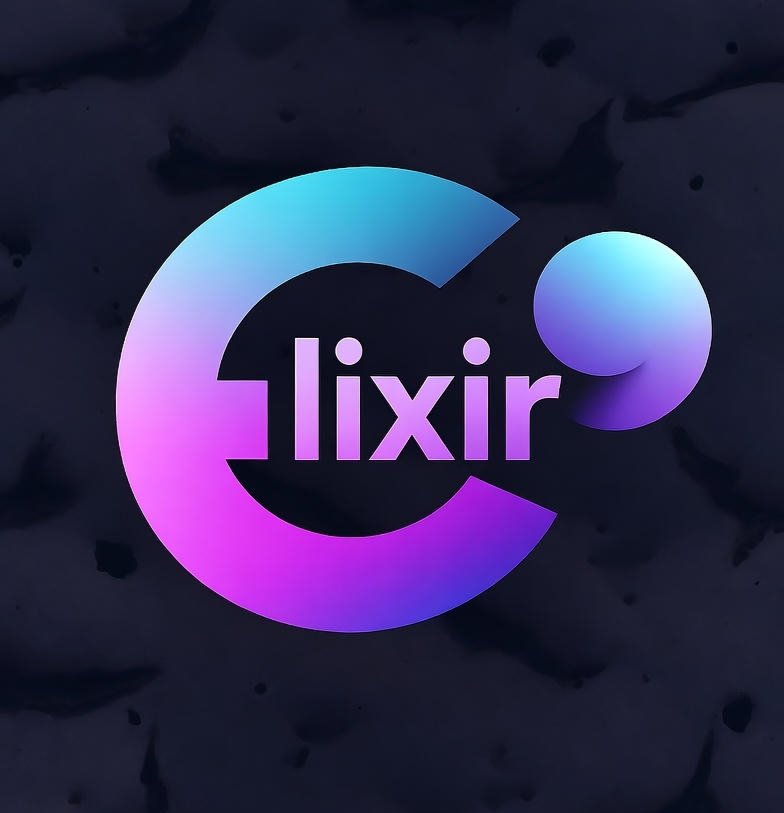 I tried to make my own version of the Elixir logo. Here's what I came up with 👇

I wanted to keep the original shape but add the Elixir name so it feels more complete and, of course, make it look a bit like an official coin logo💰😂

Elixir deserves a logo that shines like a