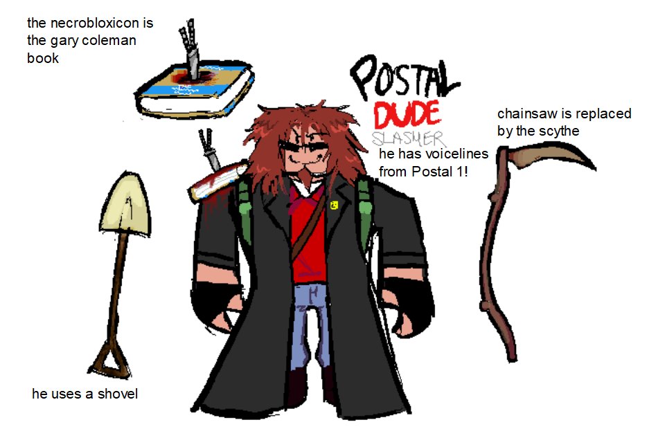 yeahjulie63's tweet image. postal dude slasher concept i made #forsakenroblox  #postal
