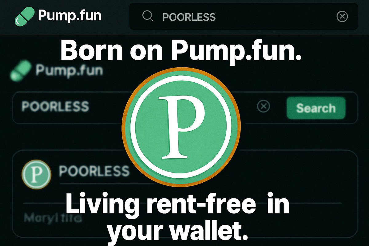 TheFlexZone8's tweet photo. Born on @pumpdotfun 
Living rent-free in your wallet. $POORLESS https://t.co/u6CwWvxI6m