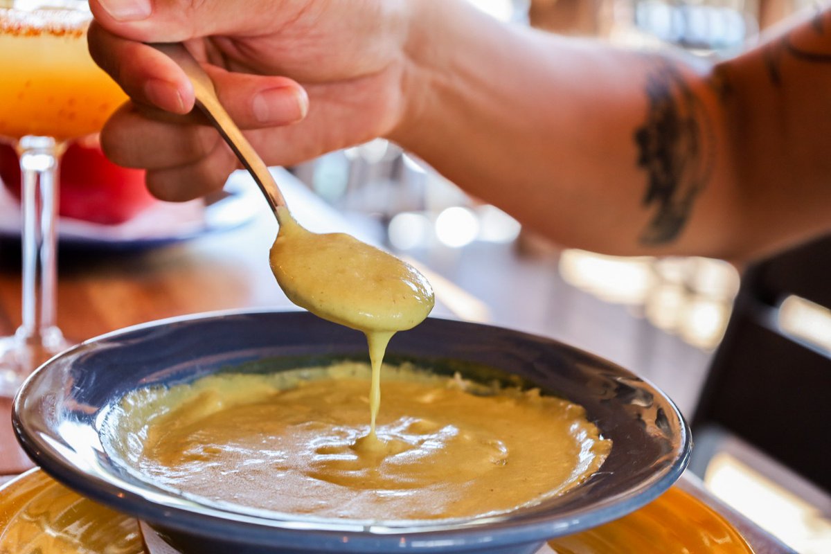 Nothing complements a rainy day better than a warm bowl of soup. ☔🥣 If you haven't tried our Creamy Poblano Soup yet, this is your sign to stop by Cien Agaves and cozy up with a bowl!

#cienagaves #fallsoups #azeats #azfoodie