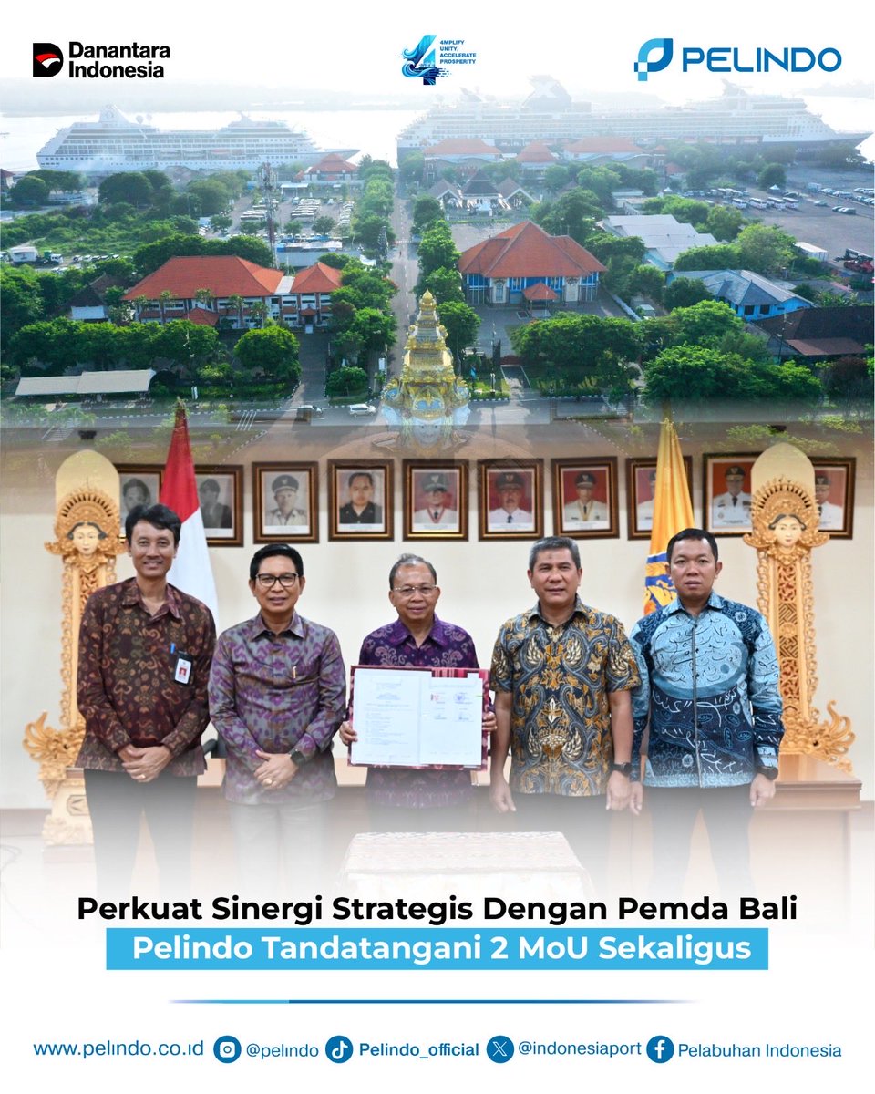 indonesiaport's tweet image. 🤝 Pelindo Perkuat Sinergi dengan Pemda Bali!

1️⃣ PSEL (Pengolahan Sampah Energi Listrik) – solusi ramah lingkungan ubah sampah jadi energi.
2️⃣ BMTH (Bali Maritime Tourism Hub) – dorong Bali jadi destinasi wisata maritim kelas dunia. 🌿⚓

#Pelindo #PelindoGroup #PSEL #BMTH