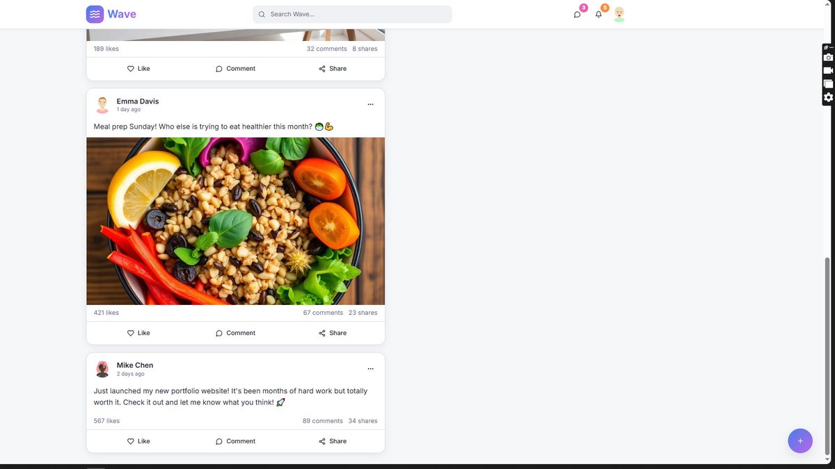 OluwatobI_11's tweet image. Was this close to skipping today… but consistency won 😮‍💨
Meet Wave — a clean front-end design inspired by Facebook! Still needs more work though.
#FrontEndDeveloper #HTMLCSSOnly #ConsistencyWins #socialmediaplatform #connect
#wavewave #wave
