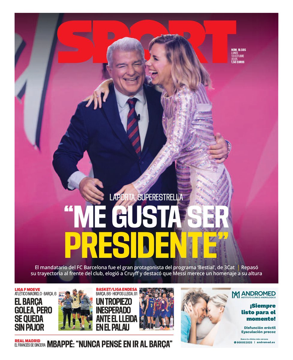 🗞️ La #PrensaDeportiva del lunes 13 de octubre de 2025. 🍂 🗞️