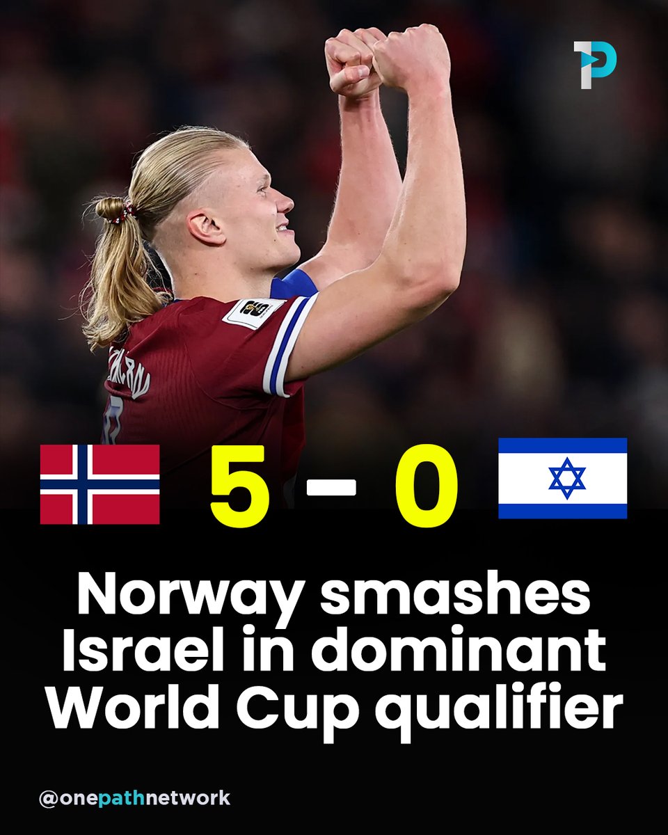 Erling Haaland delivered a stunning hat-trick as Norway dismantled Israel in a one-sided World Cup qualifier in Oslo.

The Manchester City striker reached a remarkable milestone — 51 goals in just 46 international appearances — making him the fastest player in men’s football