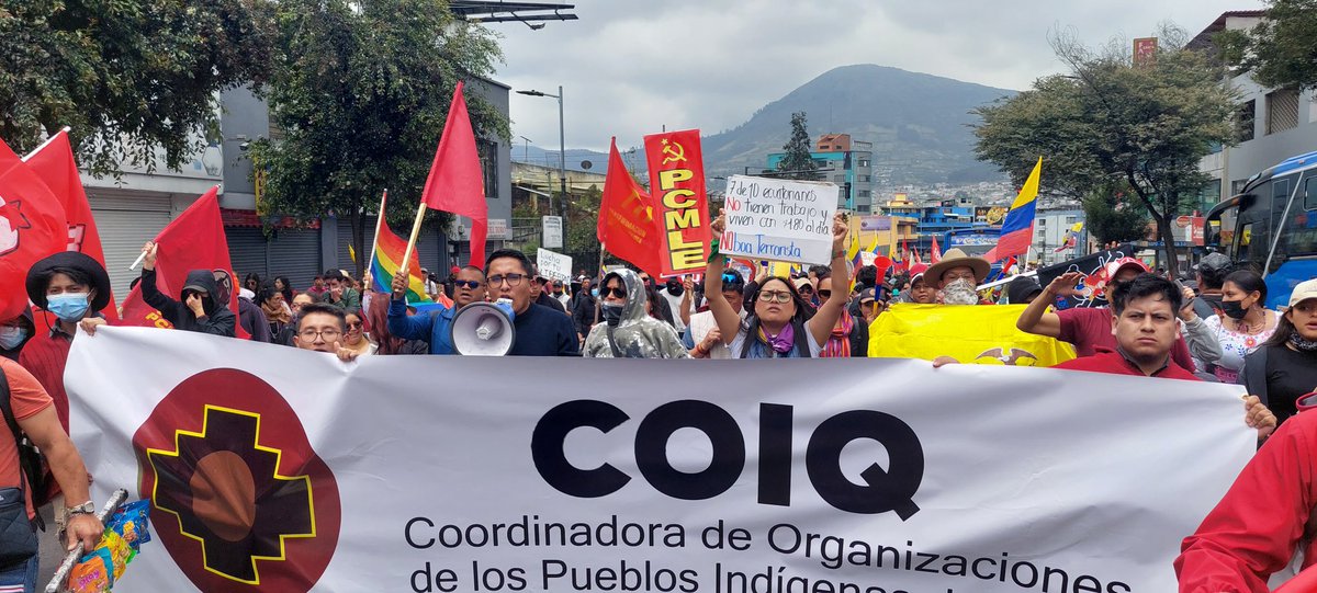 UnidadPopularE's tweet photo. #12DeOctubre jornada de #Resistencia y #Lucha miles de Quiteños se dieron cita en la Villaflora para iniciar una #MarchaPacifica, que fue reprimida de manera brutal, digna de un asesino como @DanielNoboaOk eso no detuvo y el impetuo y se llegó al Arbolito. #SomosUnidadPopular https://t.co/dx2t3qEinD