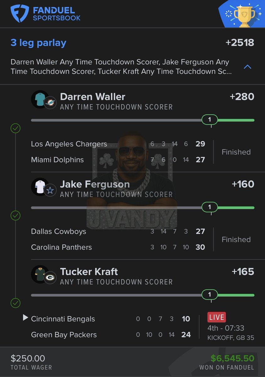 LevelsPicks's tweet image. We cash the anytime TD just in time

@jvandy_

Save 30% when you sign up today ⬇️

📲 Promo Code: LEVELS

🔗 Sign Up Link: tinyurl.com/ytujkxnp

#GamblingX #LevelsPicks