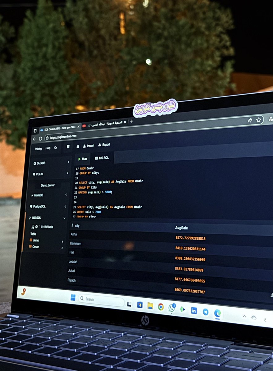 ghadeerCs's tweet image. من ورشة الدكتور @AlomairAbdulDS 
🦾
#pasds_sql