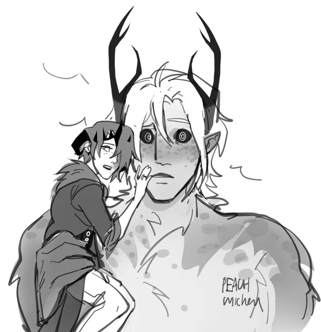 more sketches of Si and her demon husband 